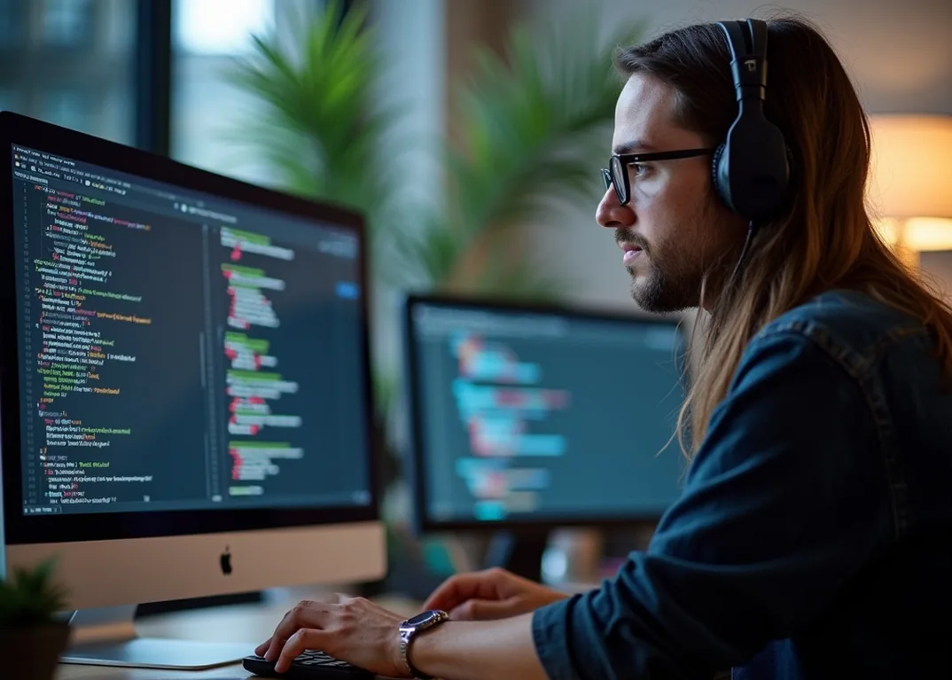 Experienced coding instructor teaching students